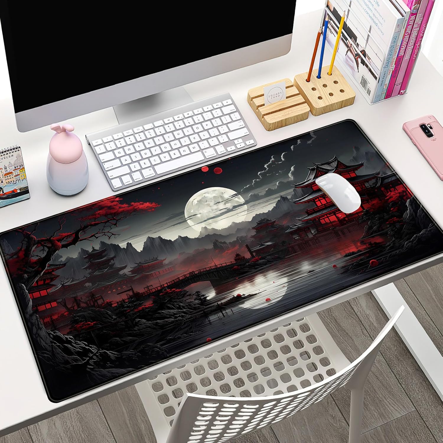 Gaming Keyboard Mouse - Alfombrilla de escritorio japonesa Riverside Full