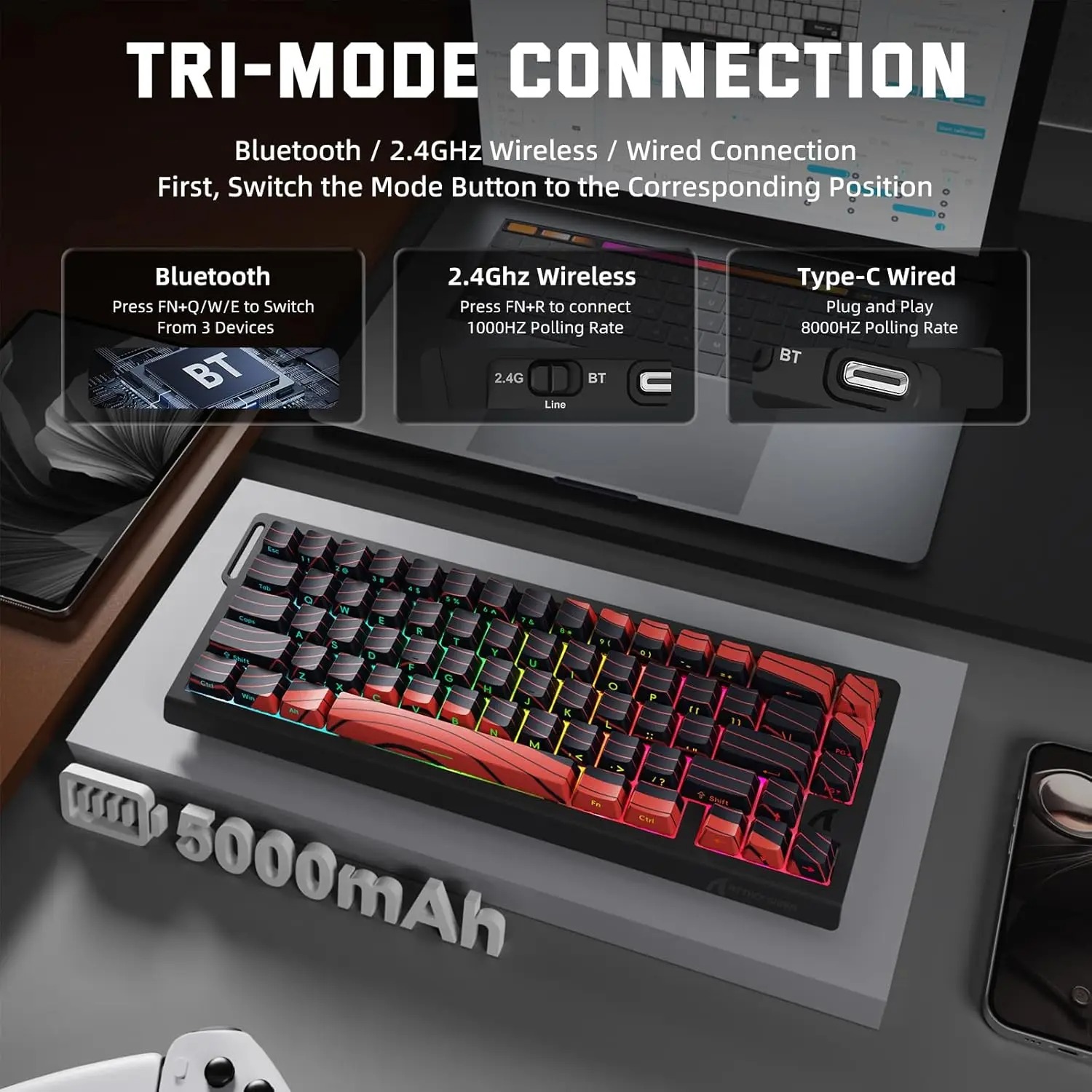 ATTACK SHARK X68 PRO HE Teclad - Gaming Keyboard Bluetooth reseña y precio