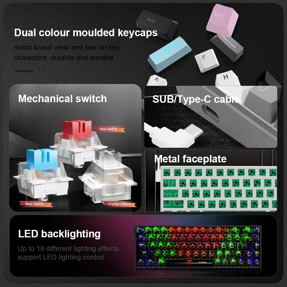 E-YOOSO Z686 USB Mini teclado  - Gaming Keyboard E Yooso reseña y precio