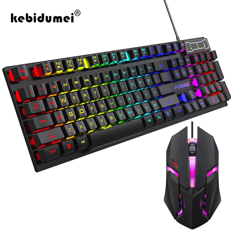 Teclado mecánico retroiluminad - Keyboard Mouse Bundle Gaming reseña y precio