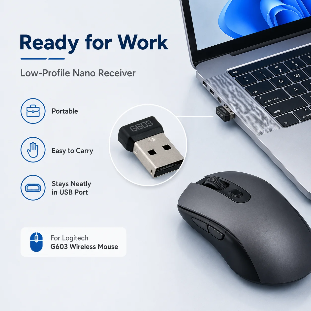 Receptor USB para Ratón Inalám - Gaming Keyboard Mouse Wireless reseña y precio