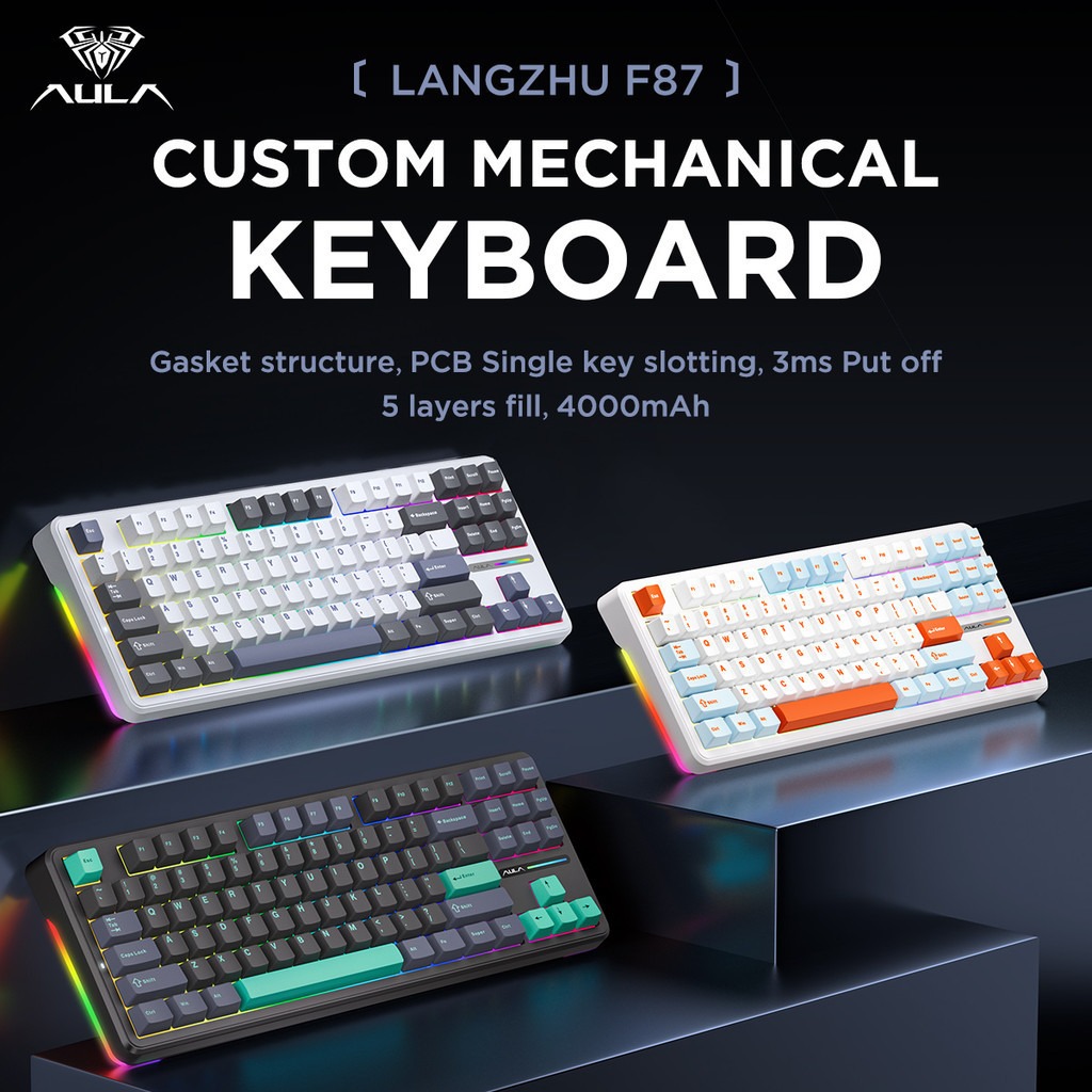 Teclado Mecánico Aula F87 Pro  - Gaming Keyboard Tkl reseña y precio