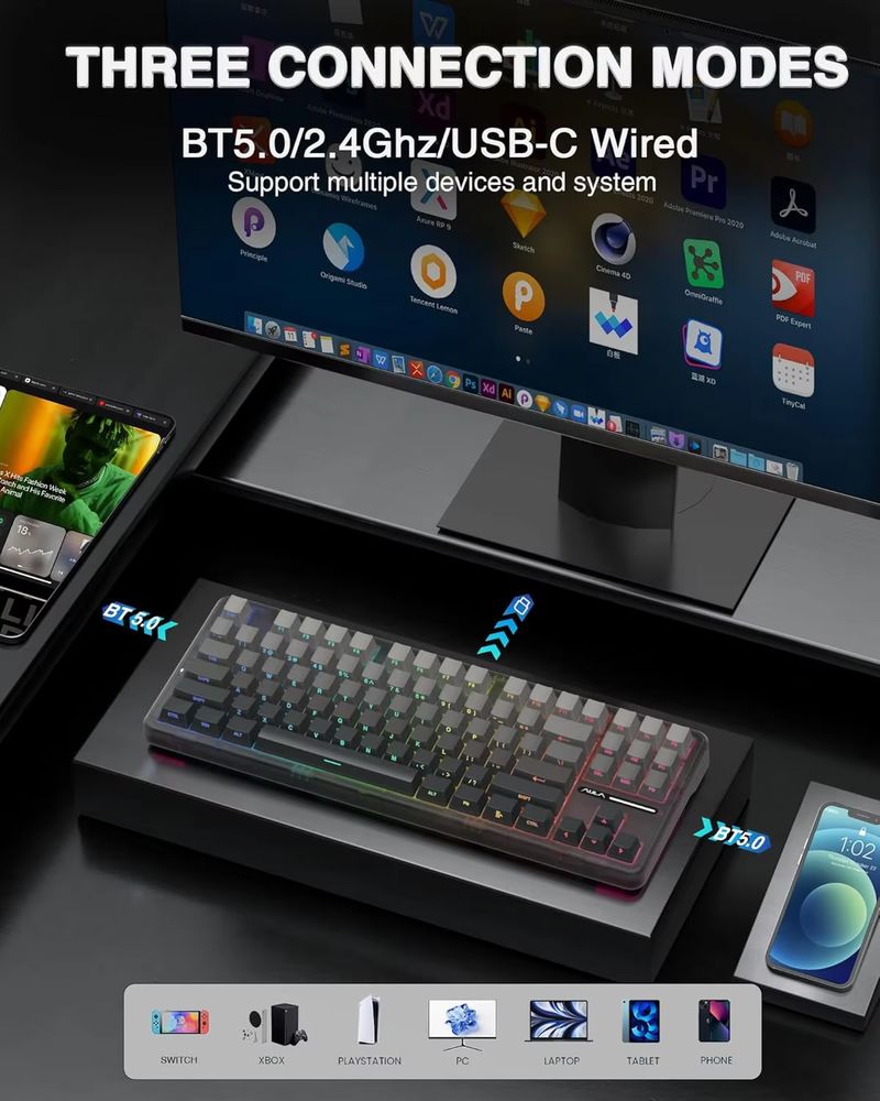 Teclado Mecánico Inalámbrico A - Gaming Keyboard Tkl reseña y precio